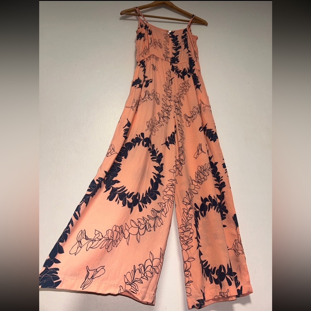 ✨SALE Ava Sky Fighting Eel Floral Lei Jumpsuit XS Women Guava Plumeria - Picture 6 of 7